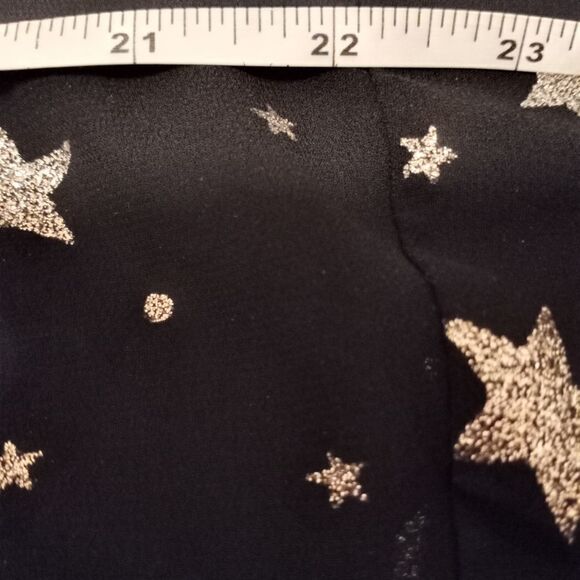 Mango L Black Wrap Cross Stars Bishop Longsleeves Women's Top.Condition: good. - Picture 8 of 10